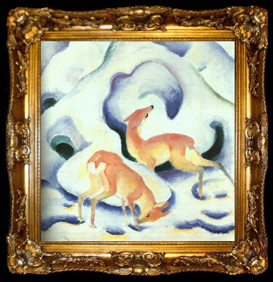 framed  Franz Marc Deer in the Snow, ta009-2